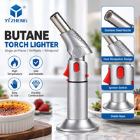 YIZHENG YZ-090 Chalumeau de cuisine au butane rechargeable coupe-vent pour barbecue, cuisson, grillades et camping