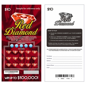 2025 Wholesale Price Digital Printing Symbols Winning Numbers Card Size Custom Lottery Tickets - Product Image 2