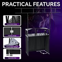 Table de mixage portable pliable, podium pliable, station de travail pliable, façade de stand DJ avec support pour ordinateur portable