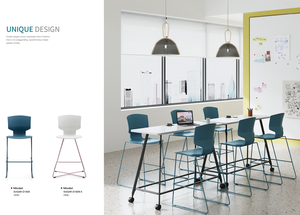 Silla Colorida con Patas de Metal, Silla Moderna de Plástico para Oficina, <span class=keywords><strong>Bar</strong></span>, Capacitación, Sala de Reuniones, Recepción - Product Image 6