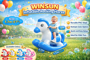 Caballo Inflable Comercial de Dibujos Animados, Listo para Enviar desde Almacén en EE. UU., para Jardín de Infancia, Patio Trasero, Fiestas Infantiles, Interior y Exterior - Product Image 2