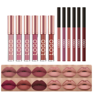 Ensemble de gloss liquide vegan imperméable et crayon à lèvres mat MLM, longue tenue, haute pigmentation, maquillage pour les lèvres non transférable pour tous les jours et les soirées - Product Image 6