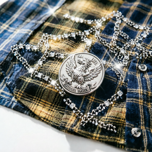 Chemise à carreaux à manches courtes pour homme, motif étoile en strass, style streetwear vintage, boutonnée - Product Image 3