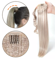 Extension capillaire Blonde Remy lisse 100% naturelle — ali queen, cheveux vierges, queue de cheval à clips longs