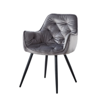 Chaise de salle à manger en velours à prix imbattable, avec structure en résine plastique et pieds en métal – Offre spéciale