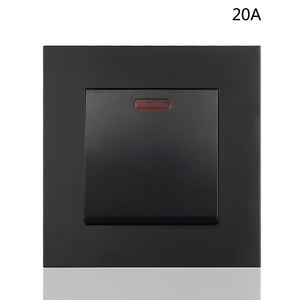 Hochwertiges schwarzes pc-panel EU-Standard 146 Typ 16A deutsche Wandschaltersteckdose 3-Pin mit 1-Gang-2-Wege-Schalter - Product Image 5