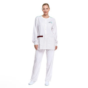 ZX Custom Women Scrubs Uniformes Sets 2023 Nuevo estilo Chaqueta de calentamiento Pantalones rectos Traje para el salón de belleza del hospital - Product Image 6