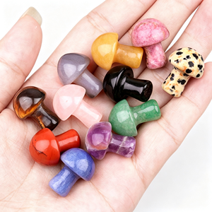 Offre Spéciale : Mini Champignons en <span class=keywords><strong>Pierre</strong></span> d'Ametiste et d'Agate de 2 cm, Décoration DIY pour Terrarium et Micro-Paysage en Pot - Product Image 1