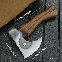 Hache de bûcheron en acier avec manche en bois, motif Bagua spécial, avec fourreau, pour la survie en camping en plein air