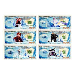 6 Billetes de Papel de Aluminio Plateado con Temática de Anime Americano de Blancanieves y los Siete Enanitos: Moneda Conmemorativa de la Princesa Elsa, Regalo Coleccionable - Product Image 1