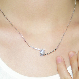 Collier pendentif souriant pour femme, chaîne de choker scintillante, bijoux élégants pour robe - Product Image 5