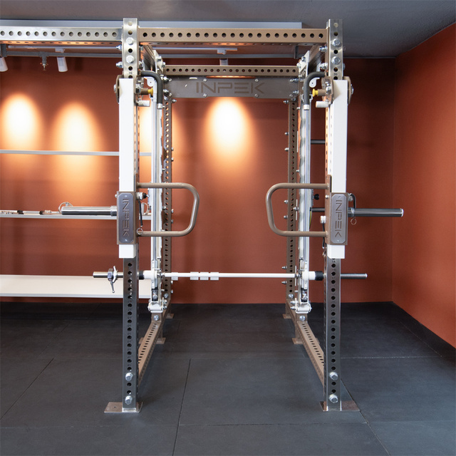 INPEK Commercial Multifunctional Power Rack Squat Rack Gym Equipment Heavy-Duty Strength Training High Pull-down Seated Rowing