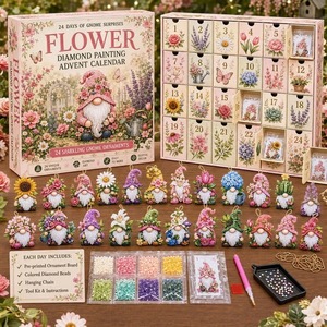 Calendario de Adviento de Navidad con Colgante de Gnomo, Caja de Regalo Hecha a Mano para Niños, Cuenta Regresiva Navideña - Product Image 3