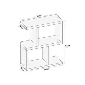 Mesa de Centro Modular Blanca Moderna Delfina con Librero Lateral para Sala de Estar u Oficina, Muebles para el Hogar - Product Image 3
