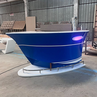 Comptoir de bar bleu personnalisé pour la maison, design spécial en forme de bateau pour bar à domicile