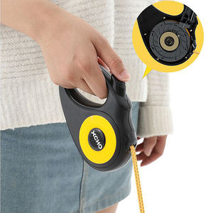 Malam Aman Berjalan Anjing Memimpin Hingga 110lbs Warna Neon Pita Reflektif Anti Slip Grip Satu Tangan Rem Tali Anjing Ditarik - Product Image 1