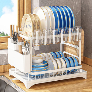 Escurridor de Platos Moderno en Oferta, Ahorra Espacio, Escurridor de Platos de 2 Niveles, Organizador, Juego de Escurridor, Escurridor <span class=keywords><strong>Plegable</strong></span>, Escurridor de Cubiertos - Product Image 3