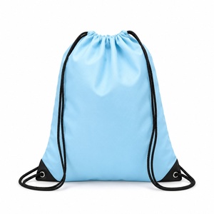 Mochila con cordón de poliéster con estampado a todo color, ojales metálicos, logotipo personalizado, transferencia térmica, promocional, al por mayor - Product Image 1