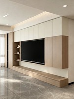 Meuble TV minimaliste en aluminium pour salon avec rangement personnalisé pour appartement, hôtel, villa, design moderne, résistant à la rouille et à l'eau