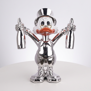 <span class=keywords><strong>Série</strong></span> Sac à Monnaie Donald Duck, Sculpture en Résine Naturelle, Style Nordique, Décoration de Meuble TV pour Salon, Figurine de Luxe Léger - Product Image 5