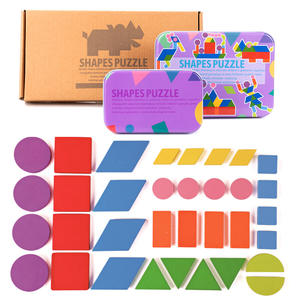 Деревянные блоки с рисунком животные головоломка игры железная коробка Монтессори обучающая игрушка для малышей детей - Product Image 3