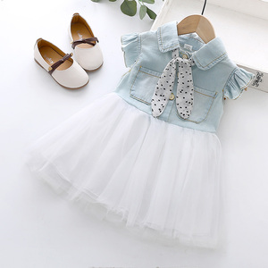 Nouveaux produits : Robes de mariée en jean pour bébés et enfants, robes de soirée pour bébés, vente en gros en ligne depuis la Chine pour l'été - Product Image 2