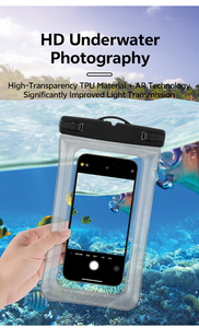 Pochette étanche pour téléphone JERLON avec double fermeture éclair et porte-cartes, antichoc, écologique, légère, pour la natation, la plongée, la randonnée, les voyages - Product Image 3
