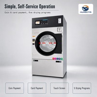 Séchoir à linge professionnel à gaz 16 kg, séchage rapide, contrôle de l'humidité, paiement par carte, fonctionnement à pièces