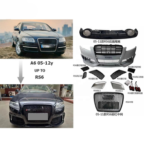 Kit Carrozzeria per <span class=keywords><strong>Audi</strong></span> <span class=keywords><strong>A6</strong></span> Anni 05-12 per Conversione in RS6, Griglia Paraurti Anteriore, Diffusore Posteriore, Terminali di Scarico, Accessori Auto, Parti per Tuning - Product Image 1