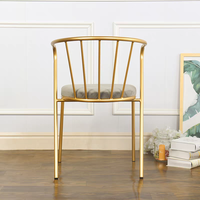 Chaise de salle à manger avec dossier en fer simple et moderne nordique, empilable pour restaurant, lieu de loisirs et café avec velours