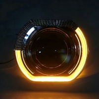 Feux de jour LED Angel Eyes 80mm 95mm avec caches, lentilles de projecteur bicolores blanc-jaune pour