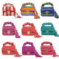 Kit de sacs DIY tendance et durables pour tricot et crochet, avec toile en maille pour point d'iguile, pour la confection de sacs faits main et le artisanat avec fil acrylique