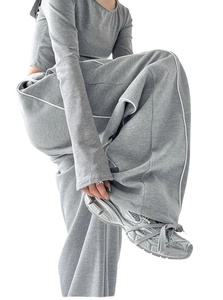 Women's Y2K Wide Leg Cargo Sweatpants Parachute Jogger Pants Drawstring Waist Pockets Casual Joggers - Product Image 5