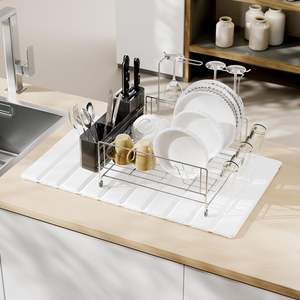 Design moderne Grand tapis de vaisselle <span class=keywords><strong>en</strong></span> pierre Super absorbant Séchage rapide Cuisine Bain Tapis pliant Couverture amovible Nouvelle terre de diatomées - Product Image 3