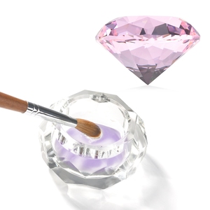 Godet en verre irisé en forme de diamant avec couvercle anti-fuite, pour poudre liquide acrylique, idéal pour salon de manucure - Product Image 5