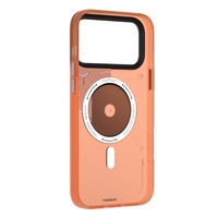YOUNGKIT untuk iPhone 17 Pro Max Case Kompatibel dengan Desain Cakram Unik TPU + PC Penutup Belakang Ponsel - Oranye