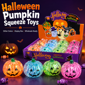 Juguete de Calabaza de Halloween para Apretar, Bola Blanda Antiestrés con Purpurina para Recuerdos de Fiesta al por Mayor - Product Image 1