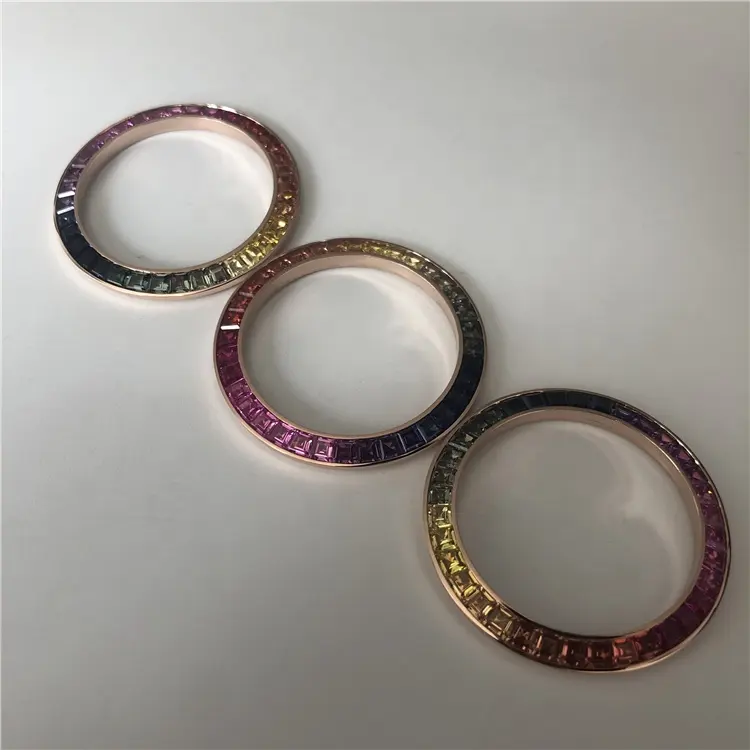 Роскошные алмазные часы с вставкой из нержавеющей стали кольцо покрыто золотом для наручных часов VVS Lab Moissanite Безель