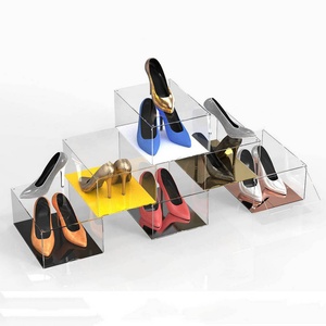 Clear Acrylic Shoe <b>Storage</b> <b>Boxes</b> <b>Stackable</b> Sneaker Display Case Professional Organiser for Boots Hats and Shoes - Product Image 4