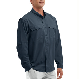 Camisa de pesca de manga larga con botones y protección solar SPF 50, de secado rápido, para proveedores - Product Image 2