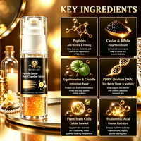 Sérum Visage 2-en-1 Personnalisé au Logo, Peptides de Caviar, Double Action Anti-rides, Hydratant, Éclaircissant et Raffermissant