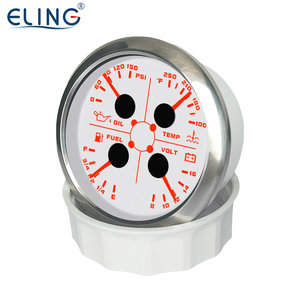 Eling 85mm (3 3/8 '') xe máy 4in1 mức nhiên liệu nhiệt độ nước áp suất dầu đo điện áp 12V với báo động cho UTV tàu RV - Product Image 5
