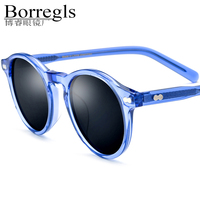 Lunettes de soleil Borregls en acétate pour femmes 2025 – Marque de créateur, style rétro vintage, rondes, polarisées UV400, pour hommes, verres miroir 19401T