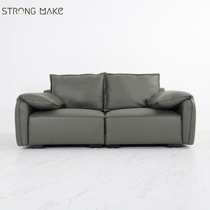 Nouveau canapé sectionnel modulaire en cuir d'intérieur minimaliste canapés de salon petit canapé <span class=keywords><strong>causeuse</strong></span> <span class=keywords><strong>2</strong></span> <span class=keywords><strong>places</strong></span> gris à <span class=keywords><strong>vendre</strong></span> - Product Image 1