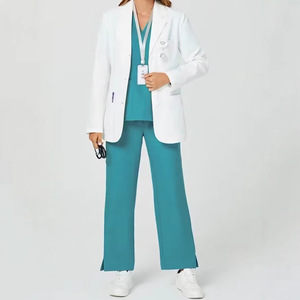 Blouse de laboratoire unisexe blanche à manches longues en polyester Dobby pour consultation médicale esthétique coréenne, idéale pour les étudiants en médecine et les tenues de jeu de rôle - Product Image 5