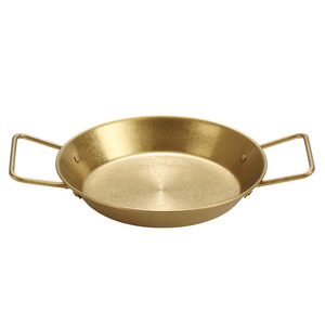 Vintage Gold Stainless Steel Serving Tray Double Handle Seafood Platter Fried Snack Dish Japanese Crayfish Plate - Product Image 2