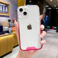 Coque de téléphone en acrylique multicolore transparente pour iPhone 11 12 13 14 15 16 17 Pro Max accessoire couverture arrière