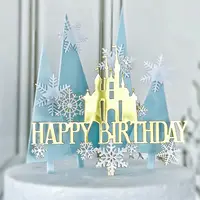 Winter Frozen Castle Chủ Đề Tiệc Sinh Nhật Baking Món Tráng Miệng Trang Trí Đồ Trang Trí Cung Cấp Acrylic Chúc Mừng Sinh Nhật Bánh Topper