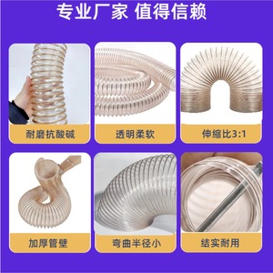 Pu Steel Wire Flexible Hose 25mm-600mm Anti Static Flame Retardant For Material Conveying - Product Image 3