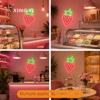 Enseigne néon LED murale en acrylique motif Fraise, pour publicité, fêtes, bar à domicile, décoration d'été pour jardin